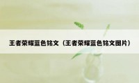 王者荣耀蓝色铭文(王者荣耀蓝色铭文图片)