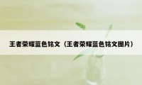 王者荣耀蓝色铭文（王者荣耀蓝色铭文图片）