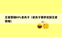 王者荣耀KPL老夫子（老夫子赛季皮肤王者荣耀）