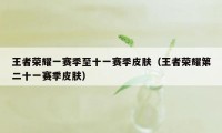 王者荣耀一赛季至十一赛季皮肤（王者荣耀第二十一赛季皮肤）