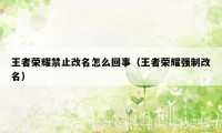 王者荣耀禁止改名怎么回事（王者荣耀强制改名）