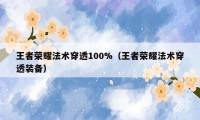 王者荣耀法术穿透100%(王者荣耀法术穿透装备)