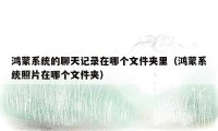 鸿蒙系统的聊天记录在哪个文件夹里（鸿蒙系统照片在哪个文件夹）