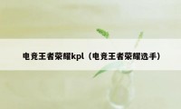 电竞王者荣耀kpl（电竞王者荣耀选手）