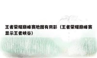 王者荣耀巅峰赛地图有阴影（王者荣耀巅峰赛显示王者峡谷）