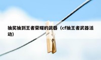 抽奖抽到王者荣耀的武器（cf抽王者武器活动）