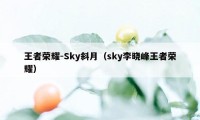 王者荣耀-Sky斜月（sky李晓峰王者荣耀）