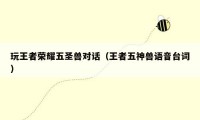 玩王者荣耀五圣兽对话（王者五神兽语音台词）