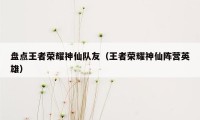 盘点王者荣耀神仙队友(王者荣耀神仙阵营英雄)