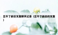 忘不了前任文案聊天记录（忘不了前任的文案）