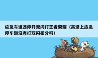 应急车道违停开双闪打王者荣耀（高速上应急停车道没有打双闪扣分吗）