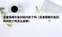 王者荣耀不能扫码付款了吗(王者荣耀不能扫码付款了吗怎么回事)