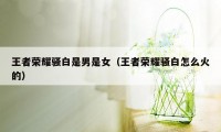 王者荣耀骚白是男是女(王者荣耀骚白怎么火的)