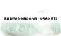黑客怎样进入全国公安内网(如何进入黑客)