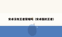 安卓没有王者荣耀吗（安卓版的王者）