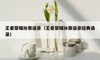 王者荣耀孙策语录(王者荣耀孙策语录经典语录)