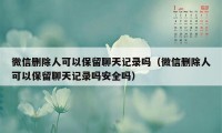 微信删除人可以保留聊天记录吗（微信删除人可以保留聊天记录吗安全吗）