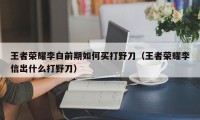 王者荣耀李白前期如何买打野刀（王者荣耀李信出什么打野刀）