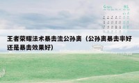 王者荣耀法术暴击流公孙离（公孙离暴击率好还是暴击效果好）