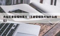 大仙王者荣耀排第几（王者荣耀张大仙什么段位）