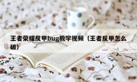 王者荣耀反甲bug教学视频（王者反甲怎么破）