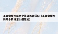 王者荣耀开局两个英雄怎么搭配(王者荣耀开局两个英雄怎么搭配的)