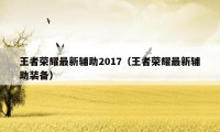 王者荣耀最新辅助2017（王者荣耀最新辅助装备）