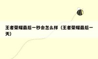 王者荣耀最后一秒会怎么样(王者荣耀最后一天)