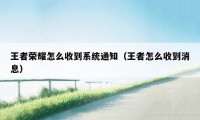 王者荣耀怎么收到系统通知（王者怎么收到消息）