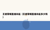 王者荣耀直播白起(王者荣耀直播白起多少钱)