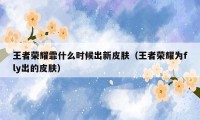 王者荣耀霏什么时候出新皮肤(王者荣耀为fly出的皮肤)