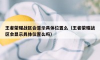 王者荣耀战区会显示具体位置么(王者荣耀战区会显示具体位置么吗)