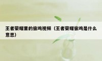 王者荣耀里的偷鸡视频（王者荣耀偷鸡是什么意思）