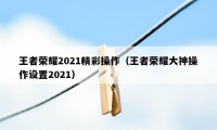 王者荣耀2021精彩操作（王者荣耀大神操作设置2021）