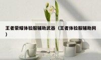 王者荣耀体验服辅助武器（王者体验服辅助网）