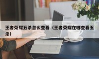 王者荣耀五杀怎么查看（王者荣耀在哪查看五杀）