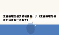 王者荣耀加暴击的装备有什么（王者荣耀加暴击的装备有什么好处）