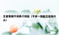 王者荣耀干将两个技能（干将一技能之后接什么）