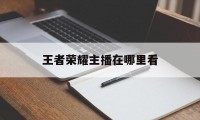 王者荣耀主播在哪里看（王者荣耀直播间在哪里看）