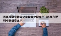 怎么在语音聊天记录视频中配文字（怎样在视频中配语音文字）