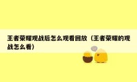 王者荣耀观战后怎么观看回放（王者荣耀的观战怎么看）