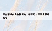 王者荣耀有没有新买的（哪里可以买王者荣耀新号）