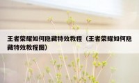 王者荣耀如何隐藏特效教程（王者荣耀如何隐藏特效教程图）