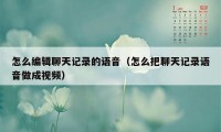 怎么编辑聊天记录的语音(怎么把聊天记录语音做成视频)
