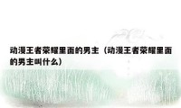 动漫王者荣耀里面的男主(动漫王者荣耀里面的男主叫什么)