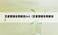 王者荣耀毛哥解说1v1（王者荣耀毛哥解说）