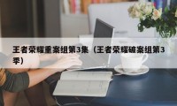 王者荣耀重案组第3集（王者荣耀破案组第3季）