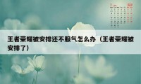 王者荣耀被安排还不服气怎么办(王者荣耀被安排了)