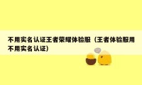 不用实名认证王者荣耀体验服（王者体验服用不用实名认证）