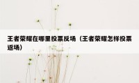 王者荣耀在哪里投票反场（王者荣耀怎样投票返场）